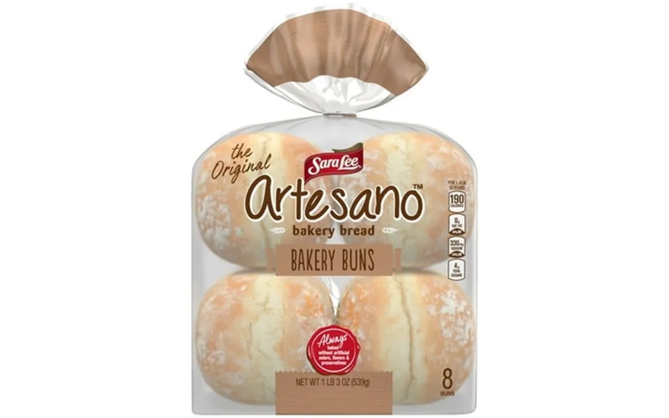 Sara Lee Artesano White Bakery Buns 8 Count Soft Hamburger Buns 19 Oz Bag -pack Of 3