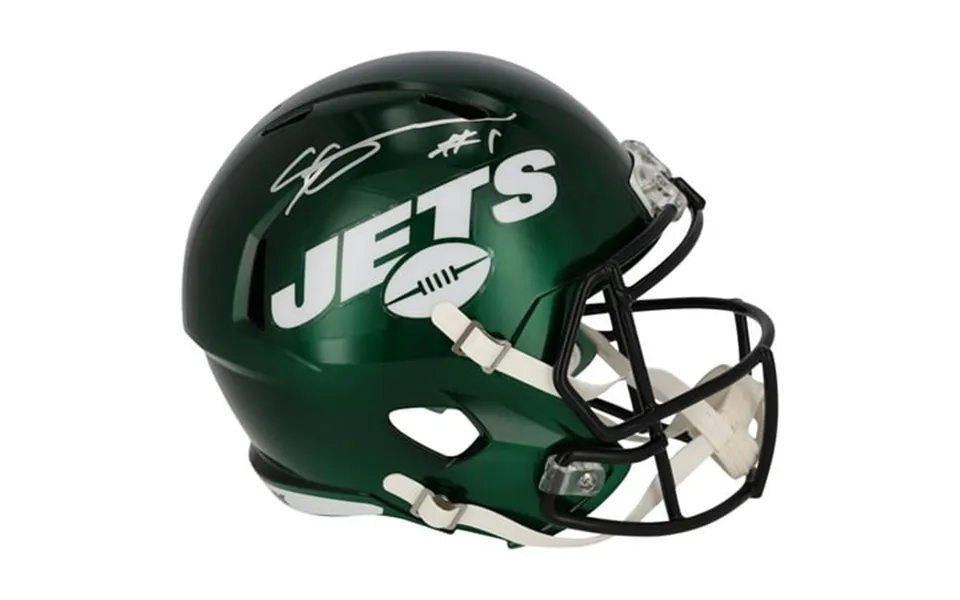 Sauce Gardner New York Jets Autographed Riddell 2023 Alternate Speed Replica Helmet - Fanatics Authentic Certified