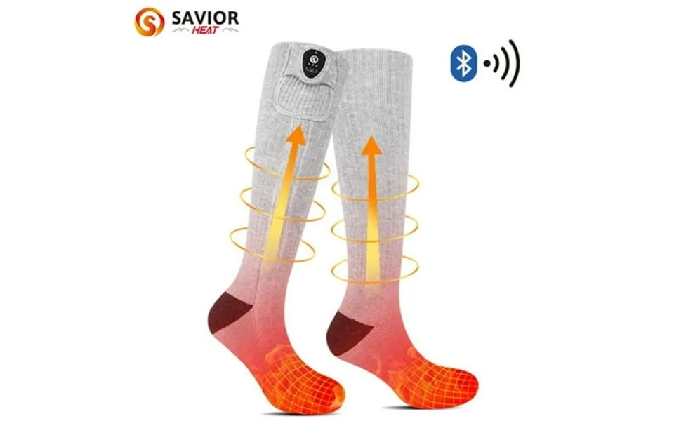 Savior Heat Upgraded Electric Heated Socks With App Control Battery Powered Winter Men S Heating Crew Socks For Outdoor