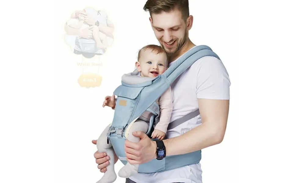 Scafild 6-in-1 Baby Carrier With Waist Stool Hip Seat For Breastfeeding Newborn Infant Toddler - Blue