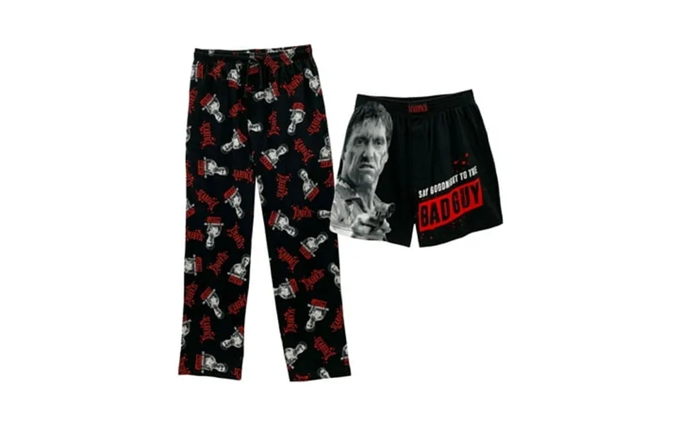 Scarface Tony Montana Mens Pants & Shorts Set Male Black Red Size Xl Prestigez
