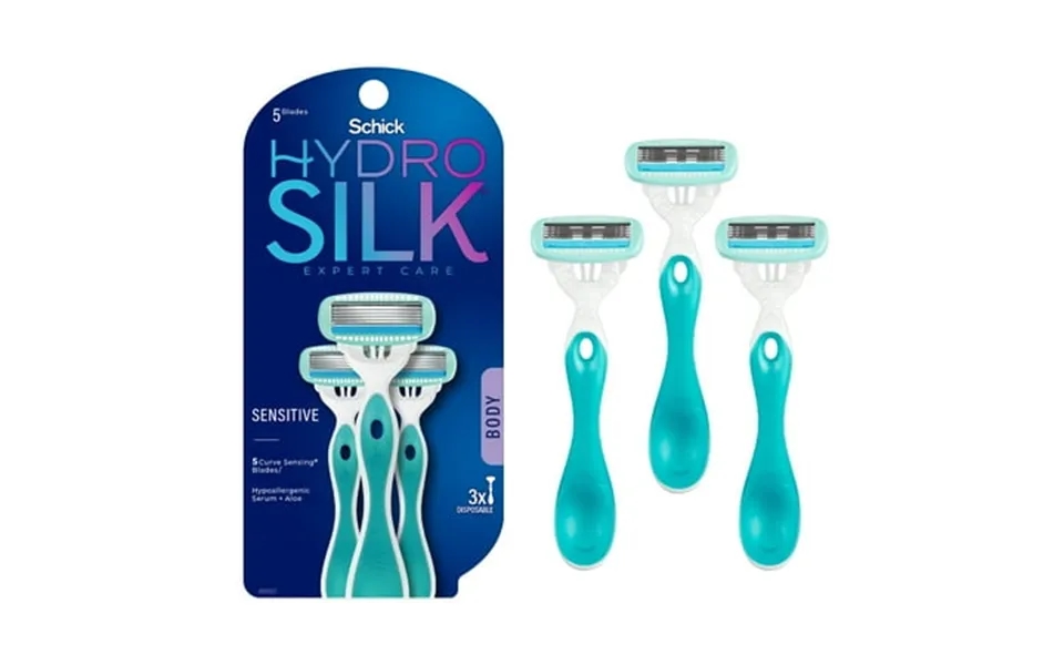 Schick Hydro Silk Sensitive Skin Womens Disposable Razors 3 Ct 5-blade Disposable Razors For Women
