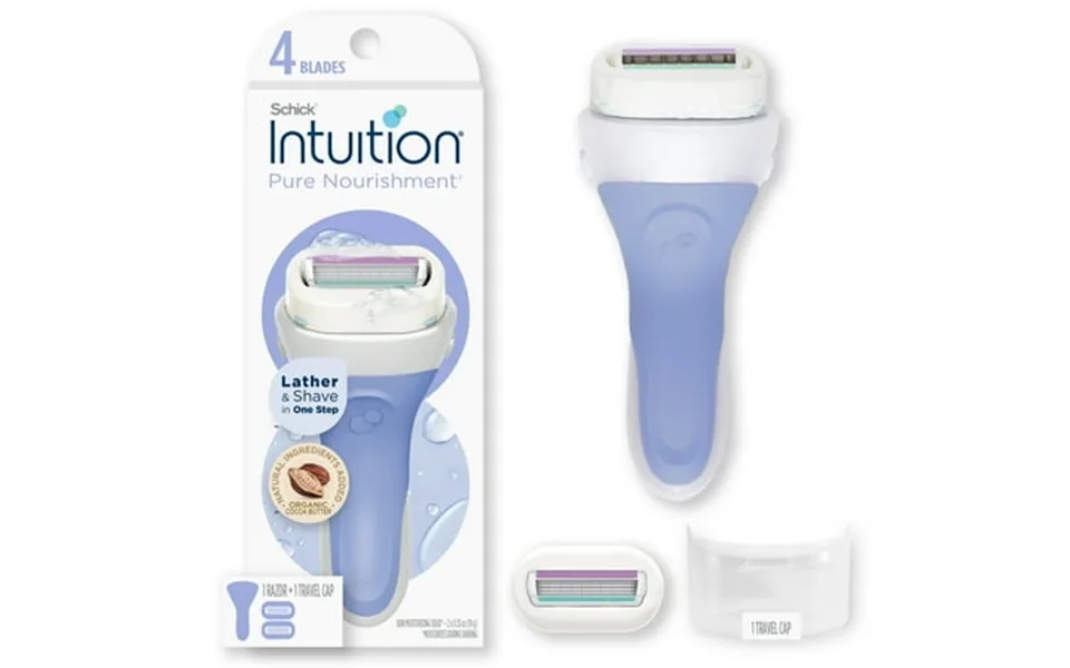 Schick Intuition 4-blade Pure Nourishment Women S Razor Handle Plus 2 Razor Blade Cartridge Refills