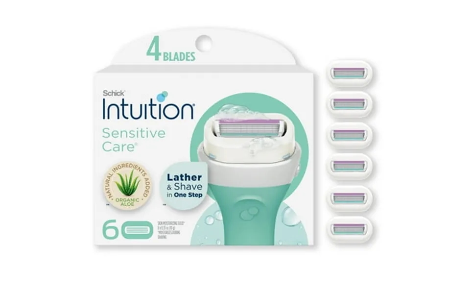 Schick Intuition 4-blade Sensitive Care Women S Razor Cartridge Refills 6 Ct Lather & Shave In One Step With Aloe & Vita