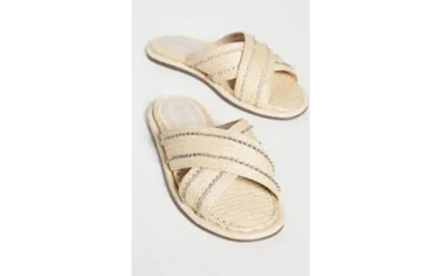 Schutz Womens Beige Woven Embellished Carlotta Round Toe Slip On Slide Sandals Shoes 5 B product image