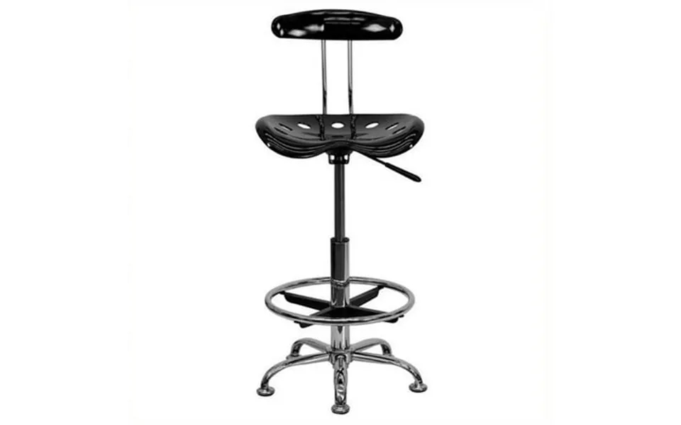 Scranton & Co Drafting Chair In Black And Chrome