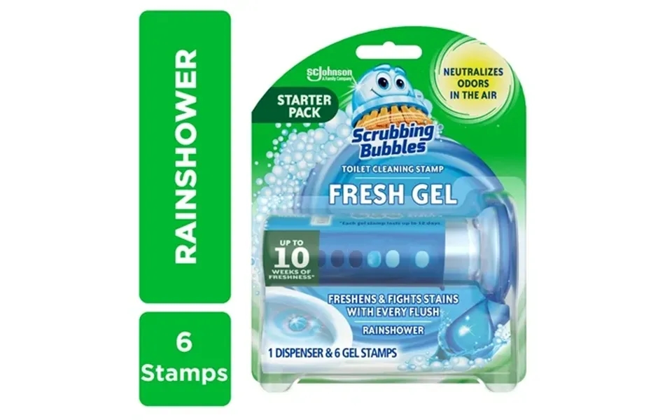 Scrubbing Bubbles Fresh Gel Toilet Bowl Cleaning Stamp Rainshower Dispenser With 6 Gel Stamps 1