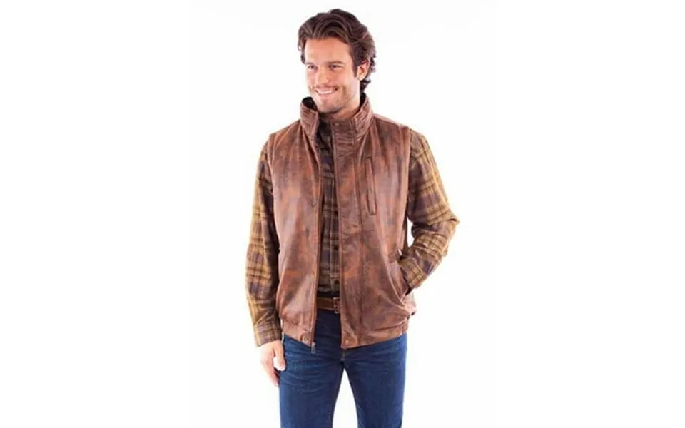 Scully 5324 Brn Xl Men Moleskin Vest With Pockets Brown - Extra Large