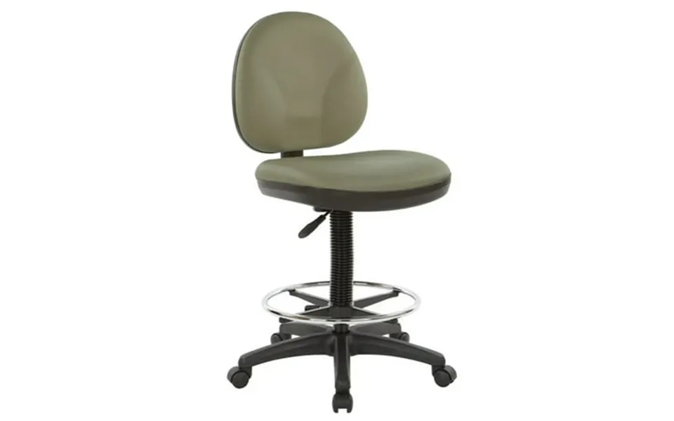 Sculptured Seat And Back Drafting Chair In Dillon Sage Green Fabric