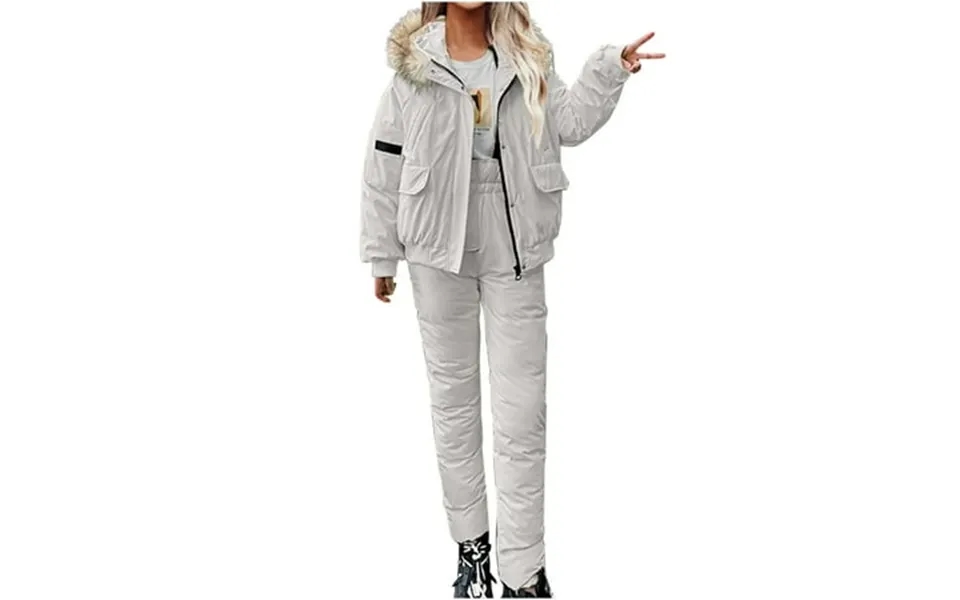 Scyoekwg Two Piece Sets For Women Fall Winter Warm Sweatsuit Zipper Hooded Long Sleeve Coats Elastic Waist Jogger Pants