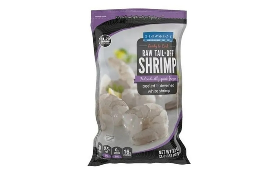 Seamazz Individually Quick Frozen Peeled And Deveined Tail Off Raw White Shrimp 2 Pound -- 10 Per Case