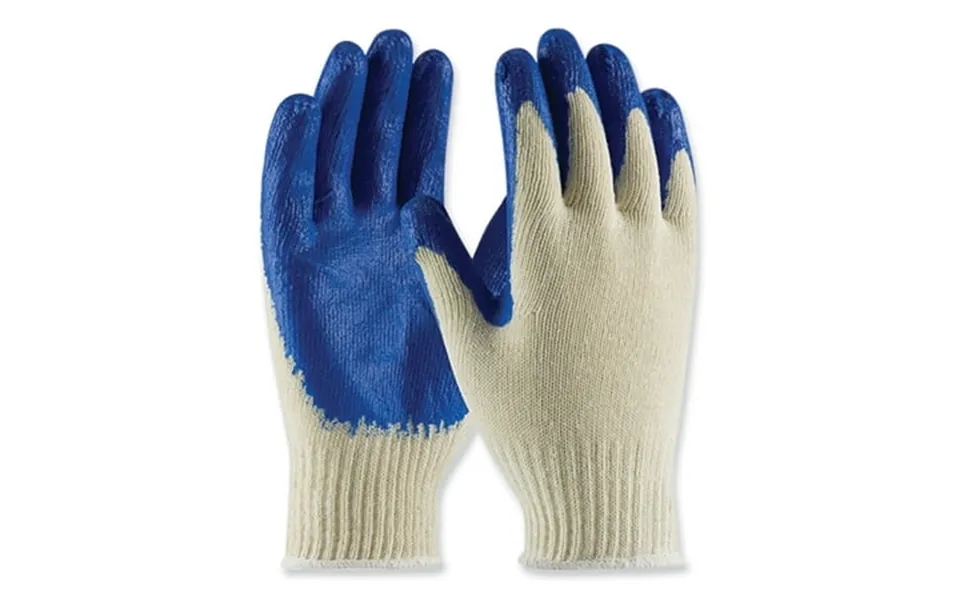 Seamless Knit Cotton Polyester Gloves Regular Grade Medium Natural Blue 12 Pairs Bundle Of 5 Dozen