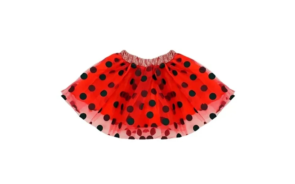 Seasonstrading Red & Black Polka Dot Tulle Tutu Lined Skirt - Girls 2-7 Years Ladybug Costume Birthday Party Pretend Pla