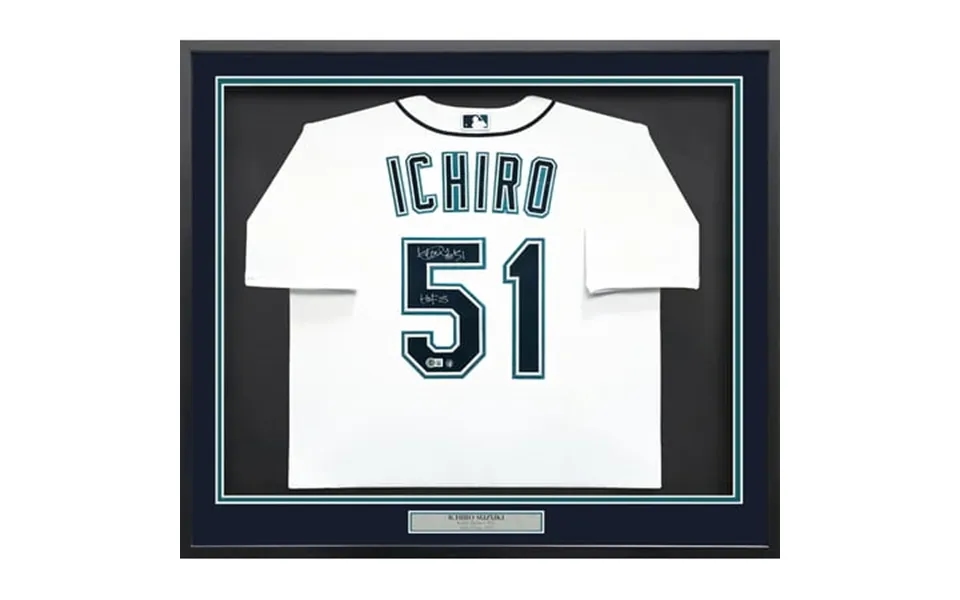 Seattle Mariners Ichiro Suzuki Autographed Framed White Nike Jersey Is Holo & Hof 25 Beckett Bas Witness 249472