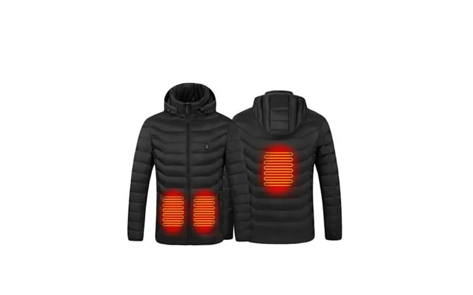 Sedceaty Usb Electric Heated Jacket Winter Hooded Long Sleeve Full-zipper Down Jacket Coat With Pockets For Women Men