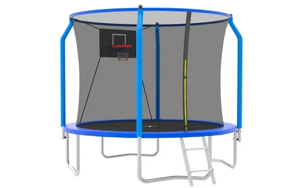 Segmart 10ft Trampoline For Kids With Basketball Hoop And Enclosure Net Ladder Blue