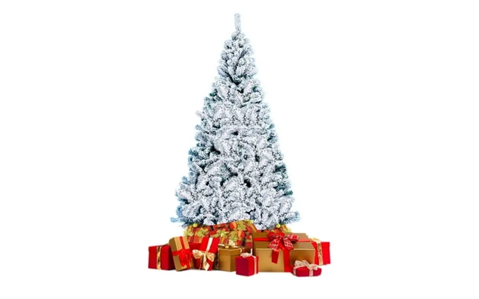 Segmart Outdoor 7.5ft Snow Flocked Christmas Trees Artificial Christmas Tree With 1400 Tips Solid Metal Stand Decoration