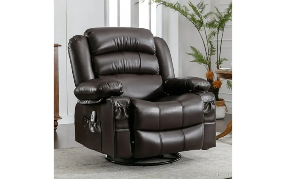 Segmart Pu Leather Recliner Chair For Adult With Heat And Massage Heavy Duty Manual Massage Swivel Rocker Chair Recliner