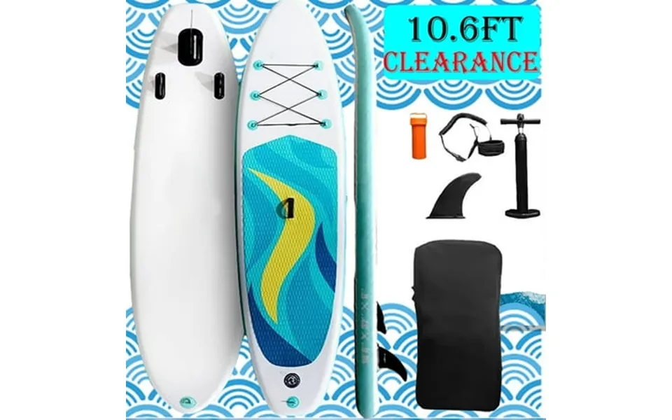 Seizeen 10.6ft Inflatable Paddle Board Adult Teen Stand Up Paddle Board With Wide Non-slip Deck Backpack Leash Adjustabl