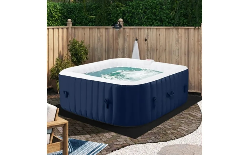 Seizeen 73 X 73 Inflatable Hot Tub Portable Outdoor Massage Jets Home Spa Tub Multifunction Hidden Pump Cover Storage Ba