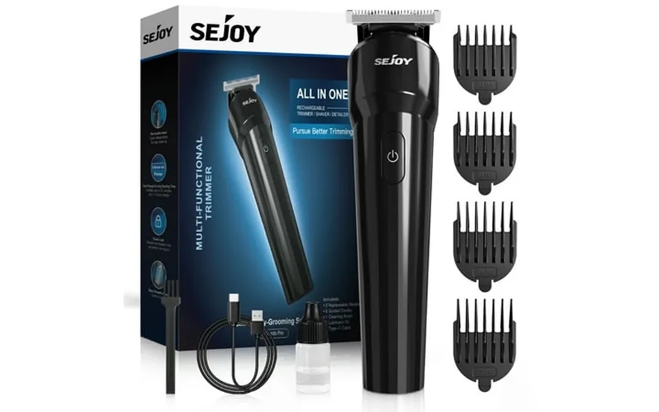 Sejoy Electric Hair Trimmer For Beard Groin Hair And Body Hair Painlessly Remove Hair 4 Adjustable Combs 90 Min Battery