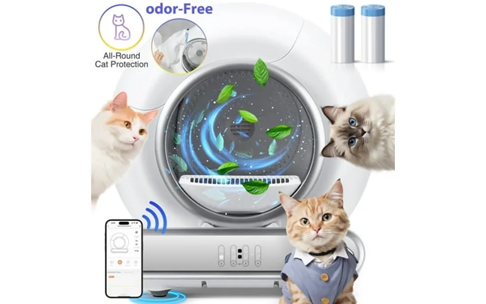 Self Cleaning Litter Box 65 L 9l Automatic Cat Litter Box Self Cleaning For Multiple Cats With Safety Protection App Con
