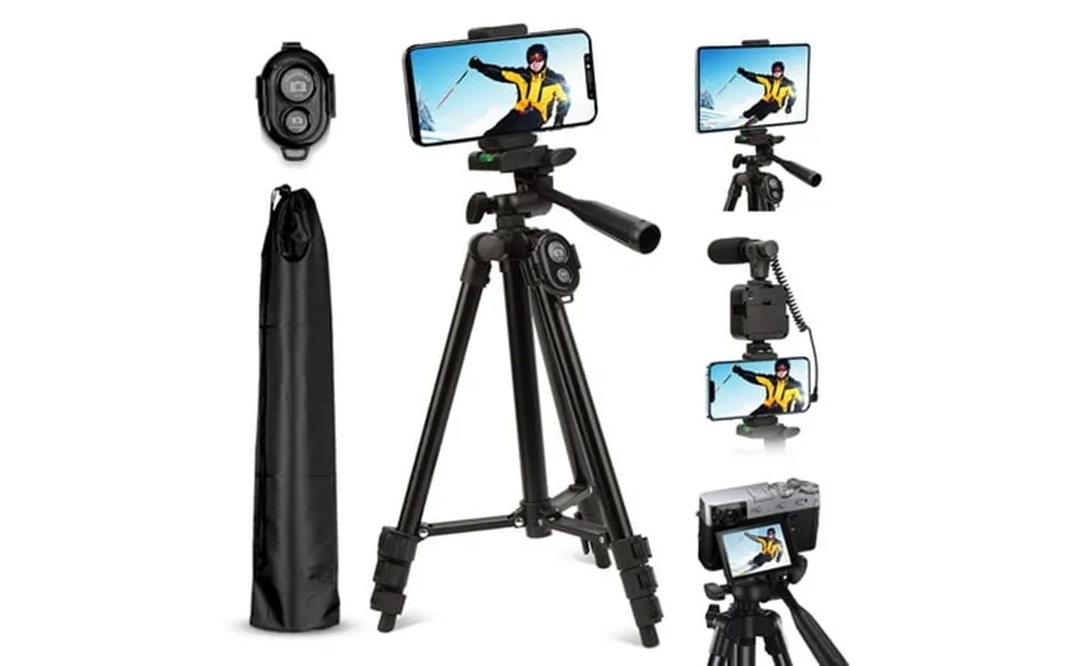 Selfie Stick Phone Tripod Vlogging Kit With Wireless Remote Microphone Led Light Rotating Phone Holder For Live Stream I