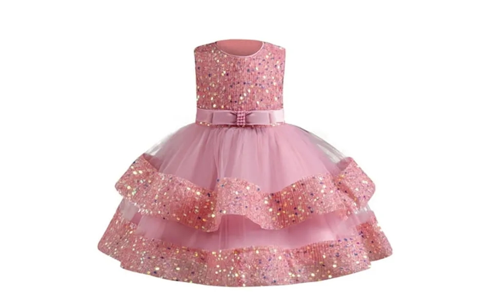 Sequin Dress Girls 4t Sleeveless Layered Tulle Puffy Princess Dress Birthday Gift 6m-4t Years Old Kid S Fashion Pink 6-1