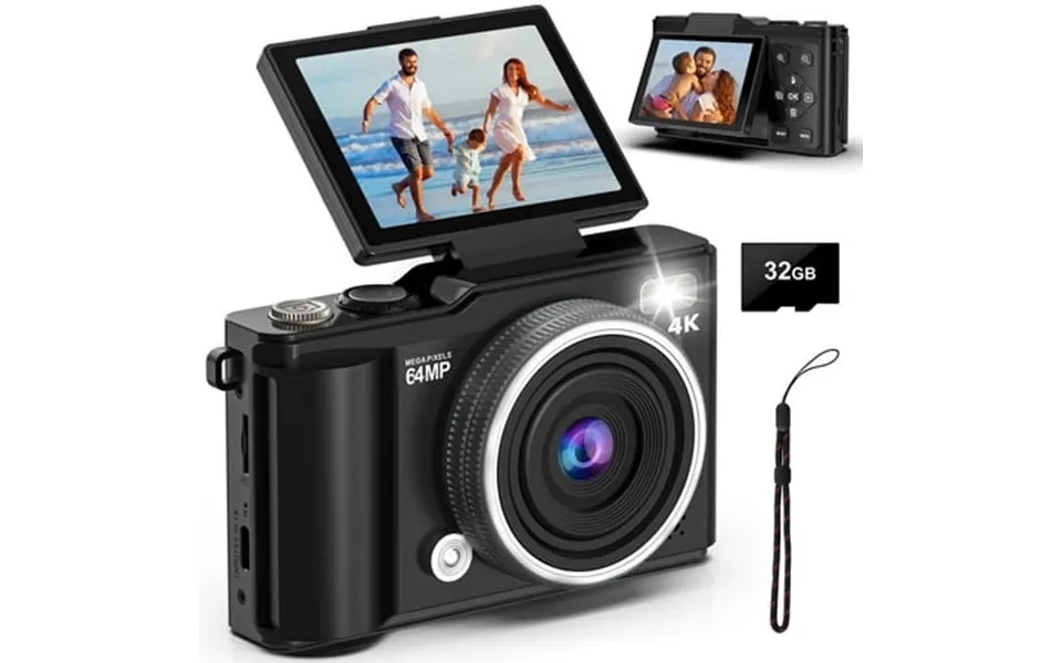 Seree Digital Camera 4k 64mp With 32gb Card 16x Zoom Autofocus Compact Camera With 32gb Sd Card