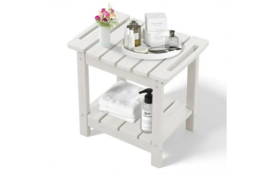 Serwall Hdpe Shower Bench For Inside Shower Waterproof Shower Stool With Handles- White