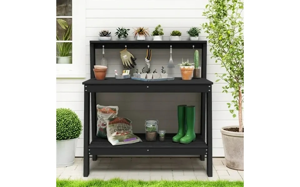 Serwall Outdoor Potting Bench With Storage & Hooks 3-tier Heavy-duty Hdpe Garden Workstation Table All-weather Potting T