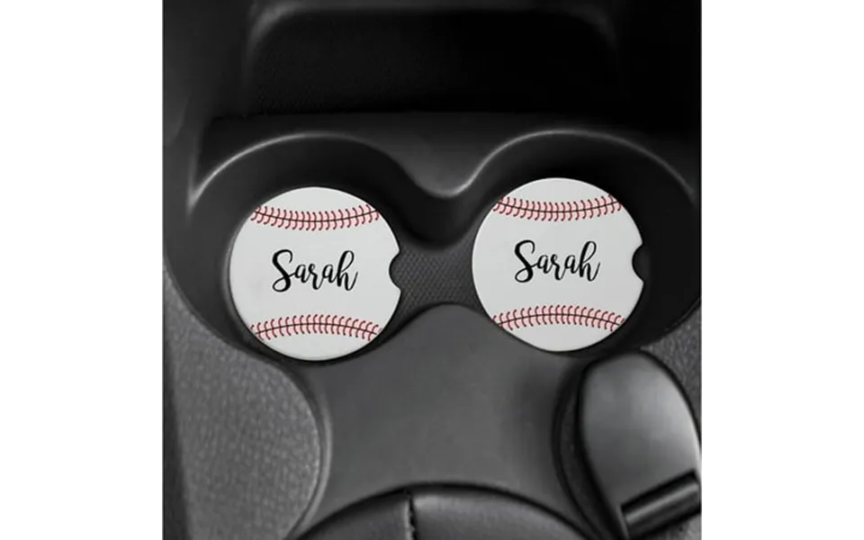 Set Of 2 Baseball Mom Personalized Car Coasters