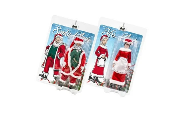 Set Of 2 Figures Santa & Mrs. Claus 8 Inch Retro Action Figures 2018 Editions product image