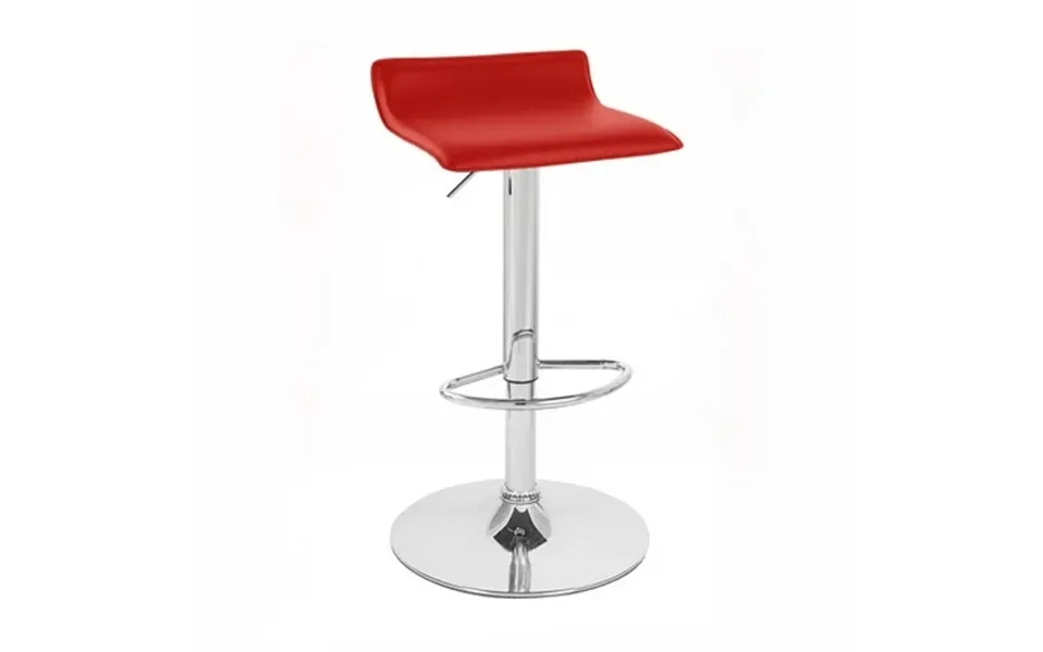 Set Of 2 Sigma Contemporary Leather Adjustable Barstool - Cherry Red