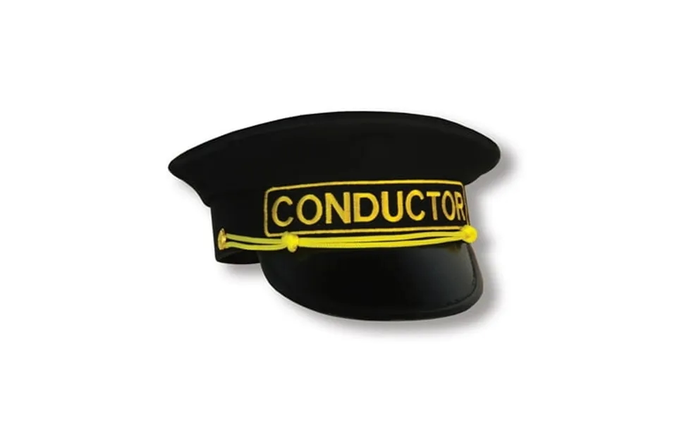 Set Of 6 Black And Yellow Fabric Conductor Party Hat 10.5