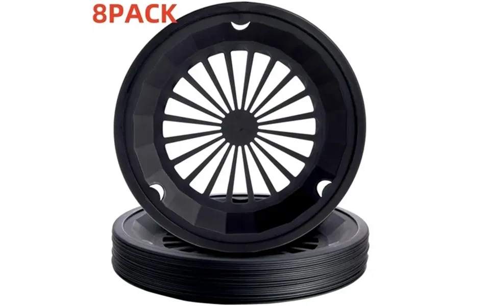 Set Of 8 Reusable Plastic Paper Plate Holders Snap-in Grooves For 9-inch Plates Picnic Party Bbq Black 10 In