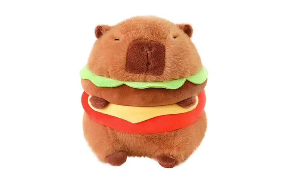 Shamjina Animal Plush Toy Hamburger Stuffed Doll Creative Funny Toy Soft Stuffed Capybara 40cm
