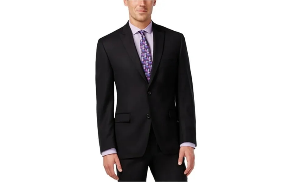 Shaquille O Neal Mens Big & Tall Texture Two Button Blazer Jacket Black Big & Tall 44 Long