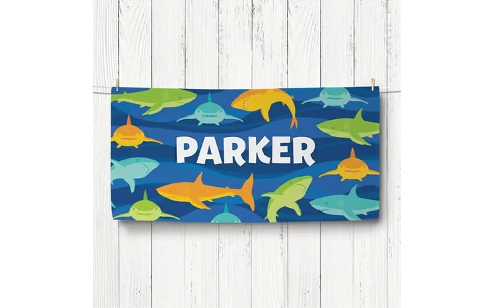Sharks Personalized Plush Velour Beach Towel