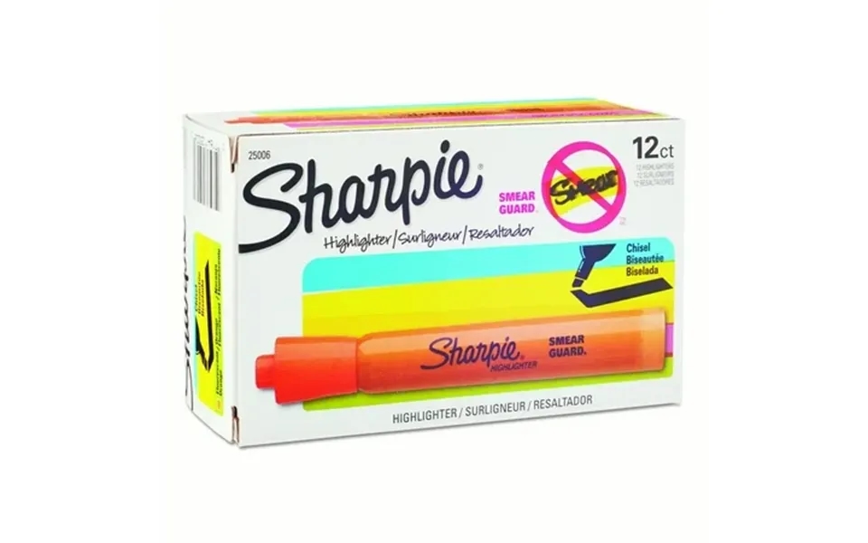 Sharpie Accent Tank Style Highlighter Chisel Tip Fluorescent Orange 12 Count
