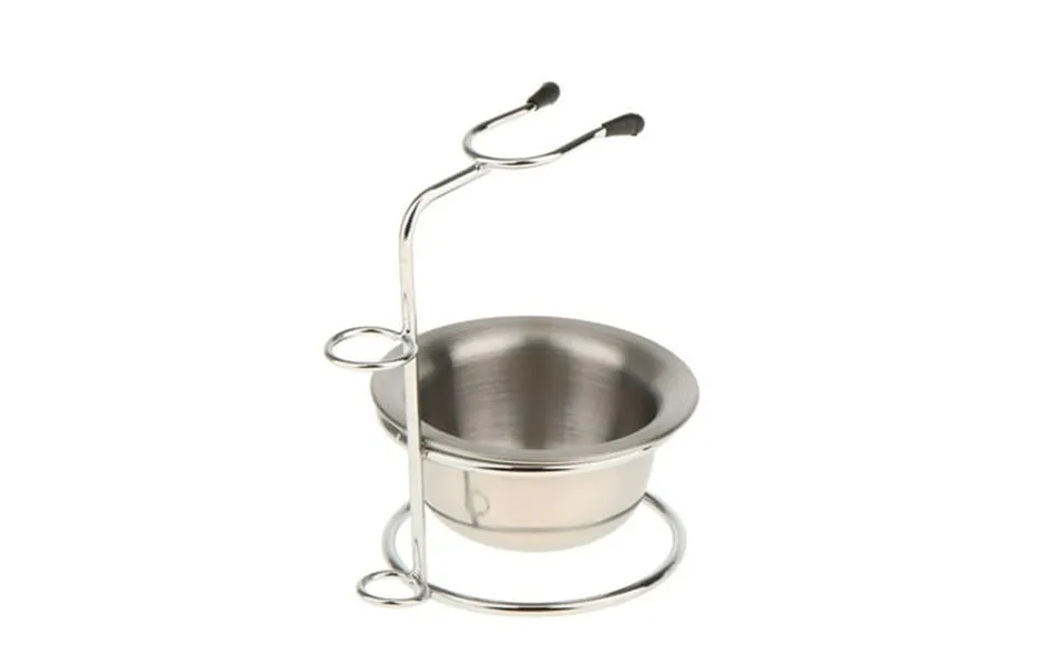 Shaving Stand And Bowl Set - Stainless Steel Brush Holder Shaving Soap
