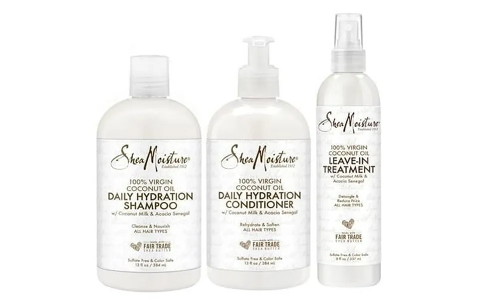 Sheamoisture Shampoo & Conditioner Leave-in Treatment Daily Hydration With Coconut Oil Hair Detangler Frizz Control Crue