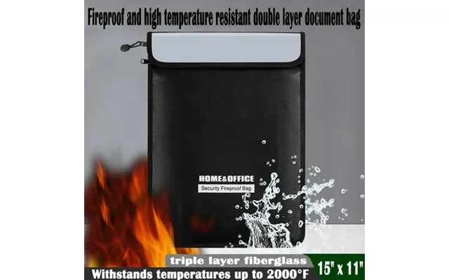 Sherry Fireproof & Waterproof Document Bag 15 X11 Silicone-coated Fiberglass Black product image