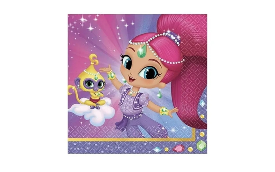 Shimmer & Shine Nick Jr Cartoon Kids Birthday Party Paper Beverage Napkins