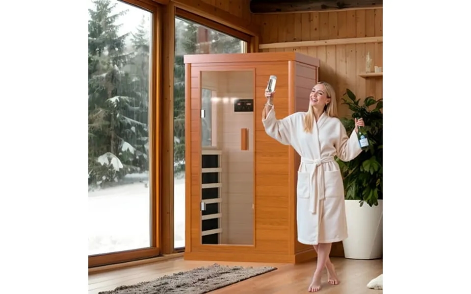 Shinpt 360 Far Infrared Sauna 900w Sauna With Bluetooth Music Player And Video Player Rack African Okoume Sauna For 1-2