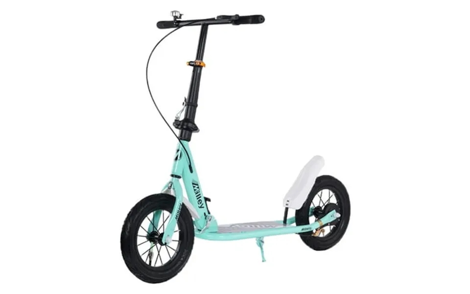 Shock-absorbing Foldable Commuter Kick Scooter With 12 Large Smooth Rolling Rubber Air Tires Pink Green White Black