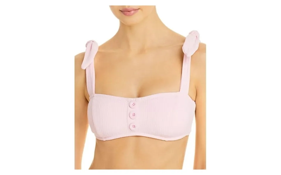 Shoshanna Womens Tie Strap Bandeau Swim Top Separates Pink D