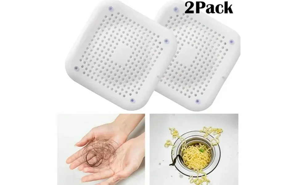 Shower Bath Drain Cover 2-pack Tub Square Drain Plug Kitchen Bathroom White