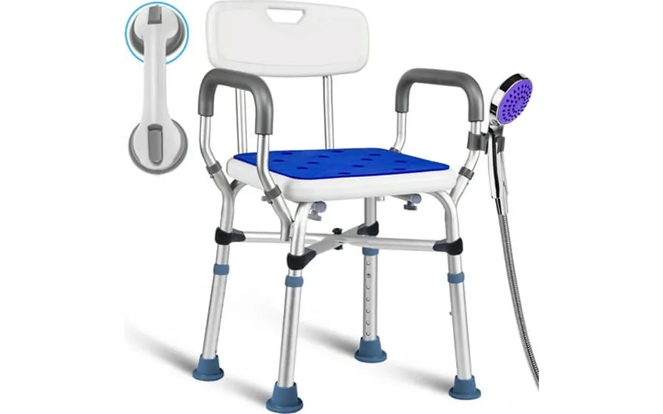 Shower Chair Shower Stool With Shower Grab Bar For Bathtub Adjustable Shower Seat Supports Up To 500 Lbs