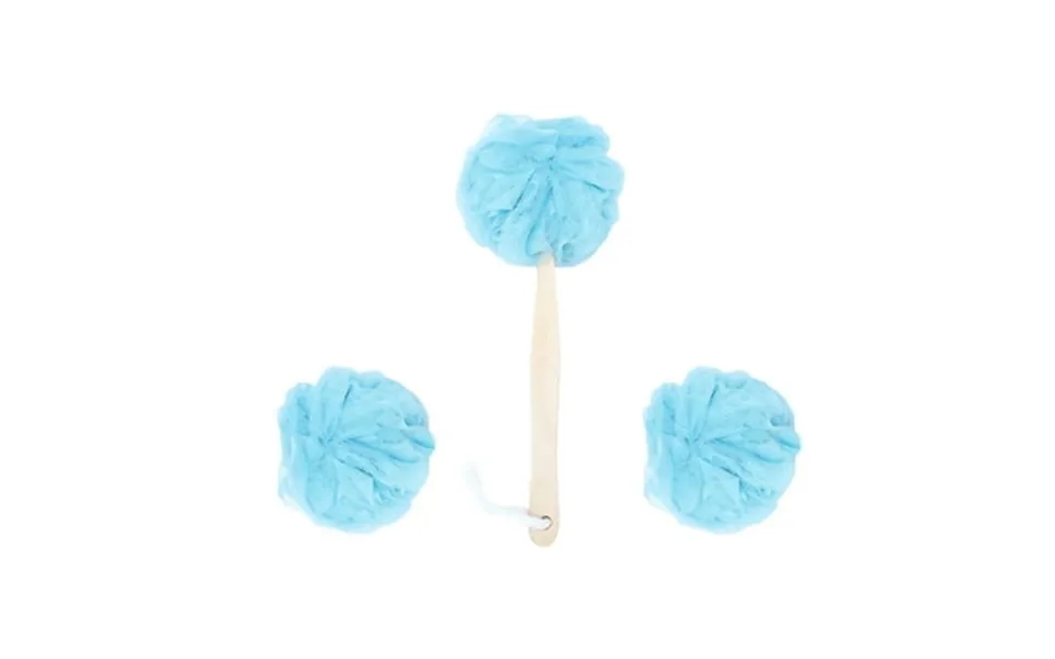Shower Mesh Sponge Pouf Exfoliating Loofah Scrubber Body Bathing Bath Elastic Brush Handle Luffa Wash Puff Lufa Spa